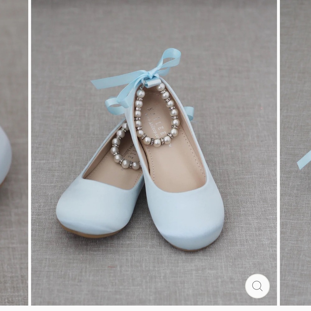 Brand new Girls Satin Flats with Pearls